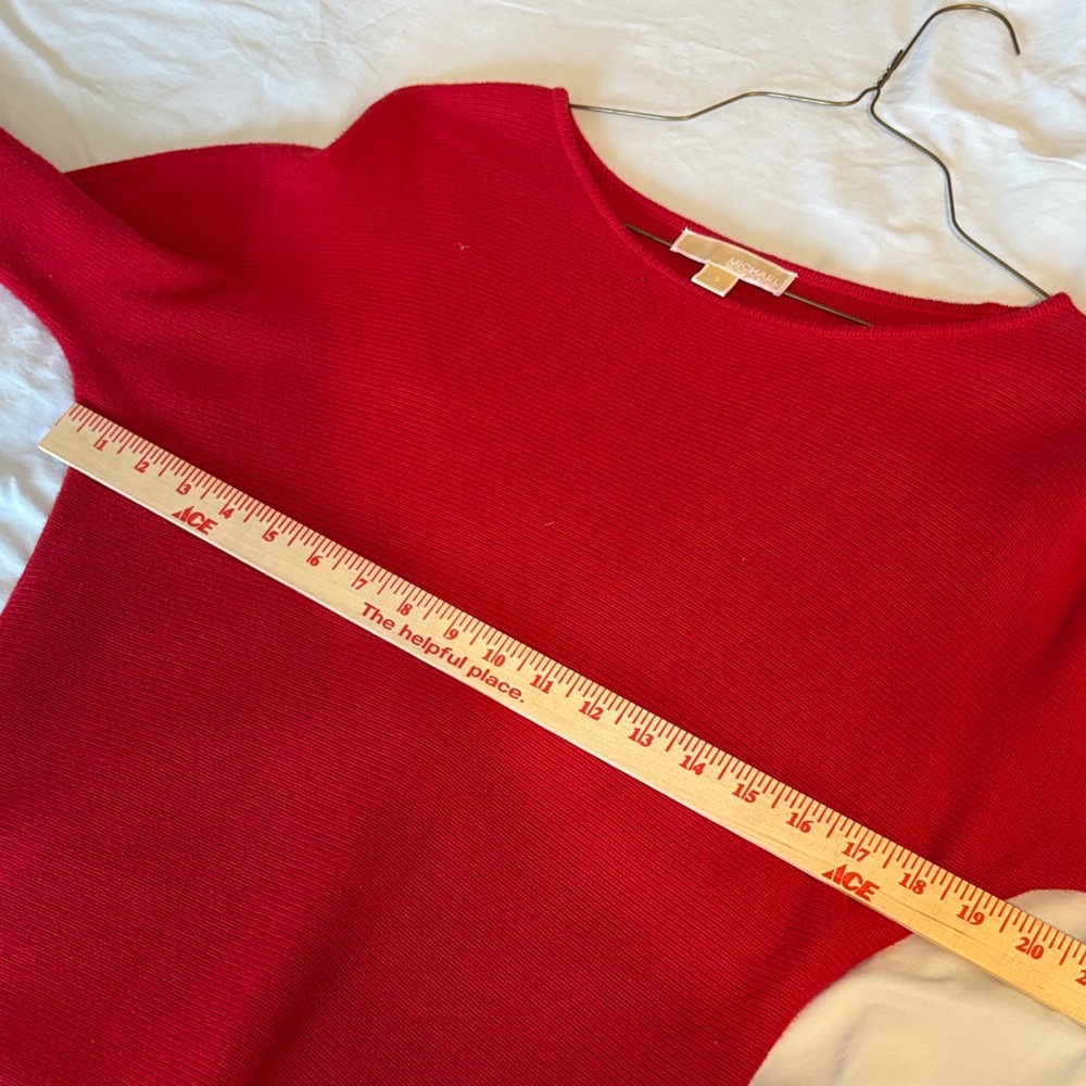 Michael Kors Vibrant‎ Red Long Sleeve Top - Picture 6 of 9